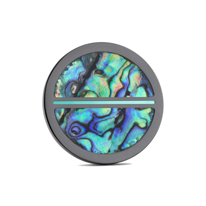 Luxury golf ball marker set in Black Titanium with Abalone