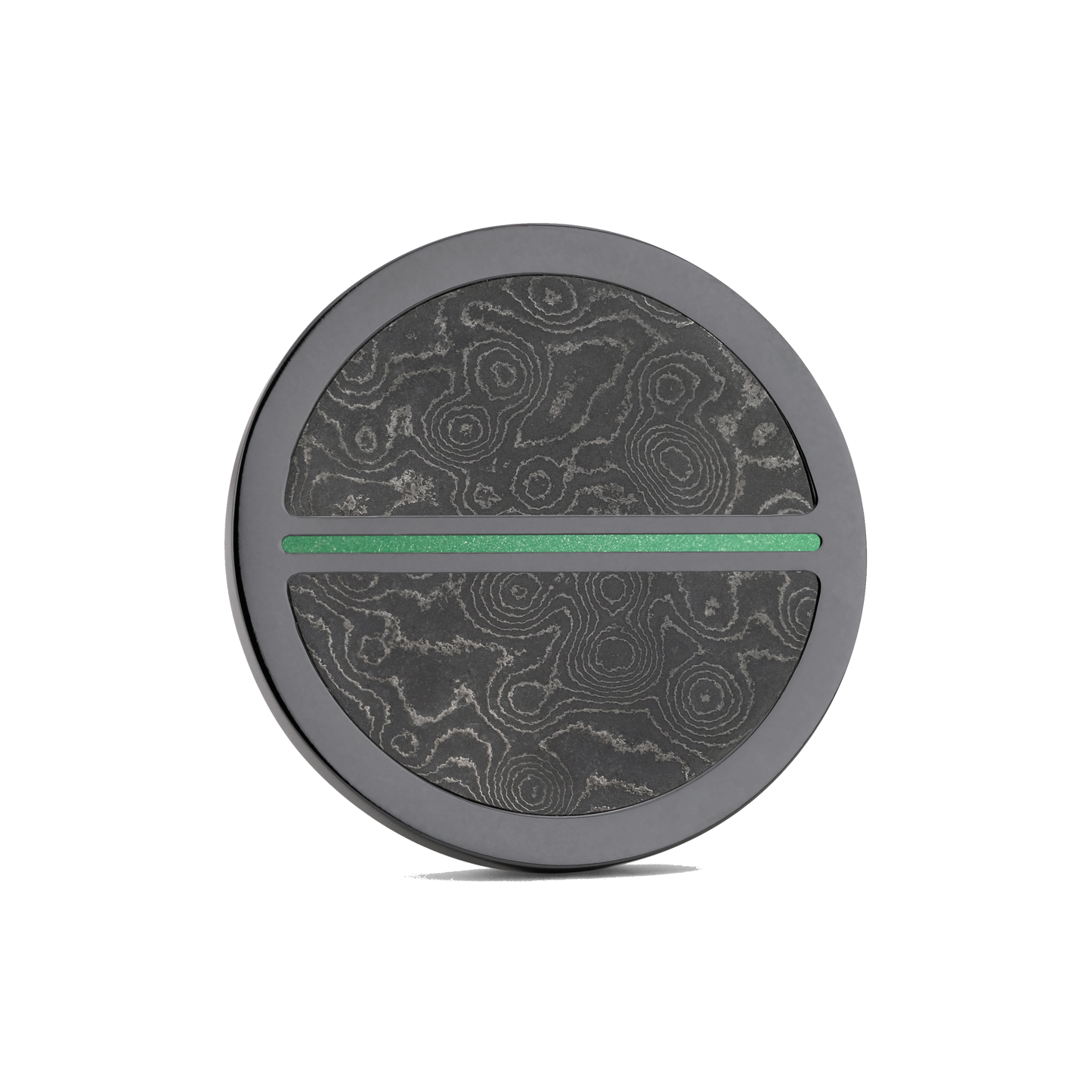 Luxury golf ball marker set in Black Titanium with Damascus Steel