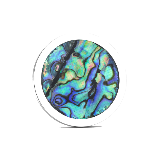 The Ocean Currents Golf Ball Marker — hero view showcasing iridescent shell pattern