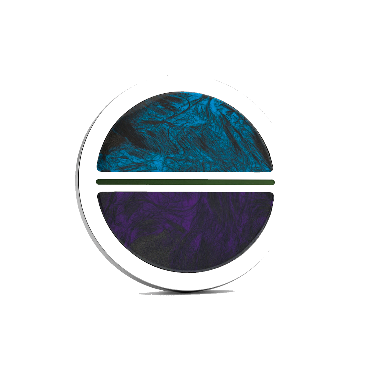 The Jester Golf Ball Marker — hero view showcasing woven carbon fiber pattern