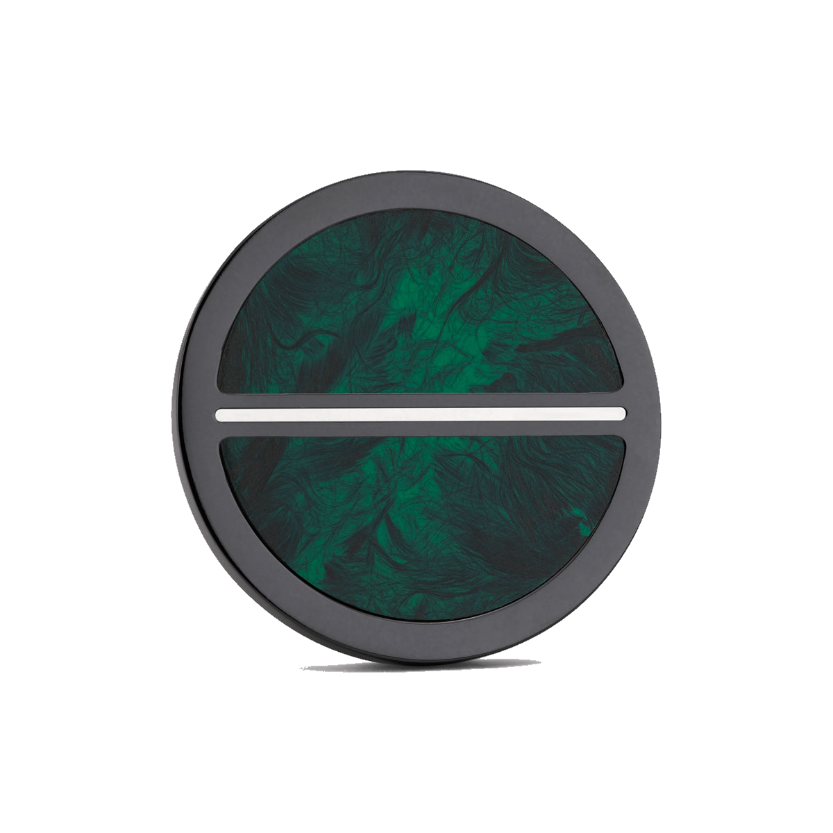 The Titan Golf Ball Marker — hero view showcasing woven carbon fiber pattern