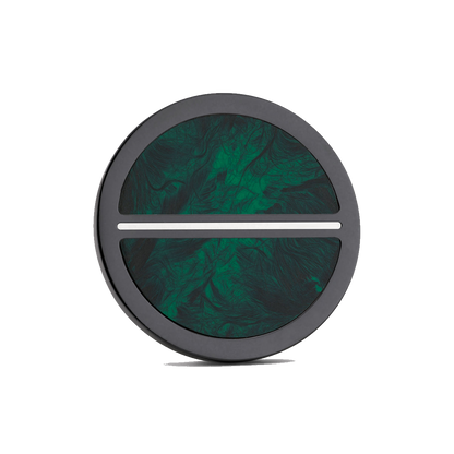 The Titan Golf Ball Marker — hero view showcasing woven carbon fiber pattern