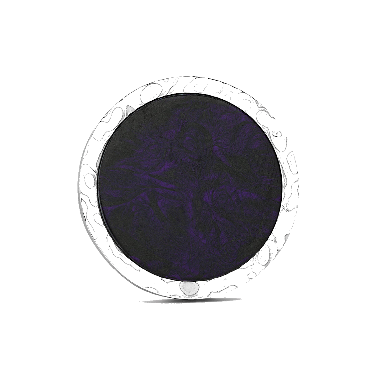 The Voodoo Golf Ball Marker — hero view showcasing woven carbon fiber pattern