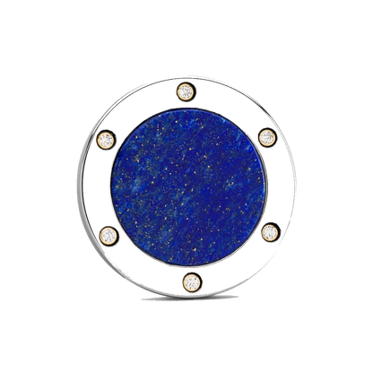 The Celestia Golf Ball Marker — hero view showcasing brilliant-cut diamond setting