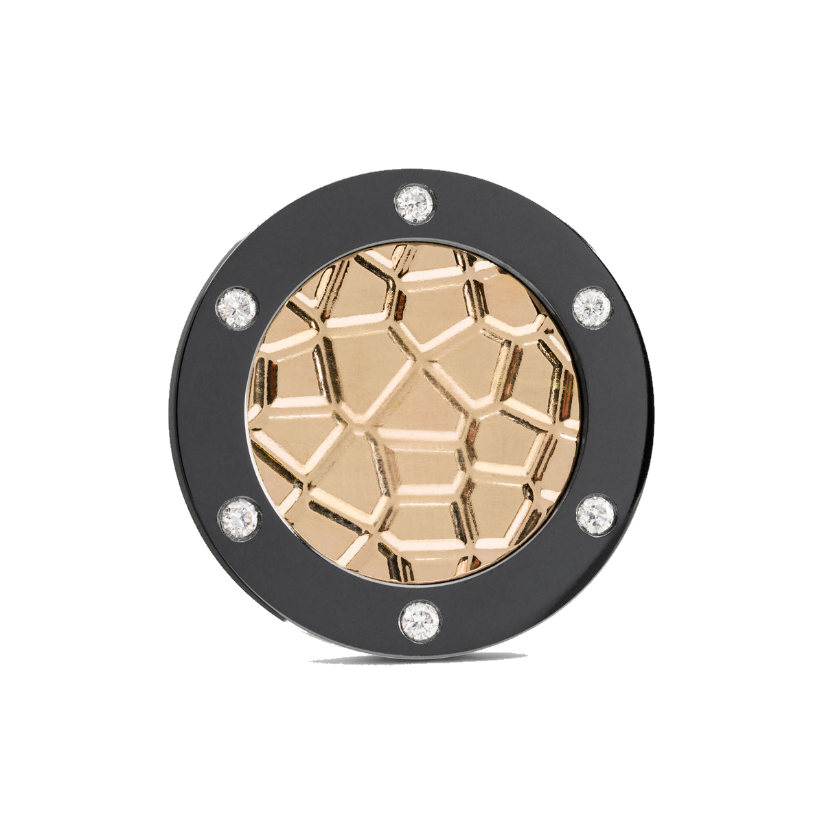 The Vault of Six Golf Ball Marker — hero view showcasing brilliant-cut diamond setting