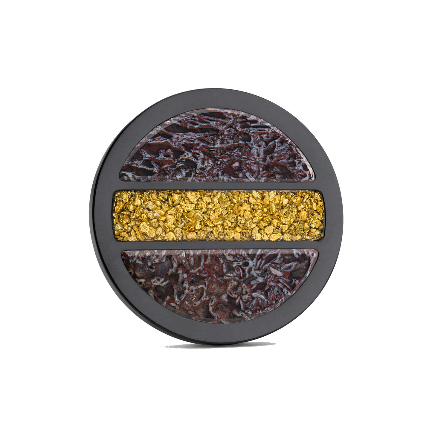 The Rex Premier Golf Ball Marker — hero view showcasing fossilized cell structure