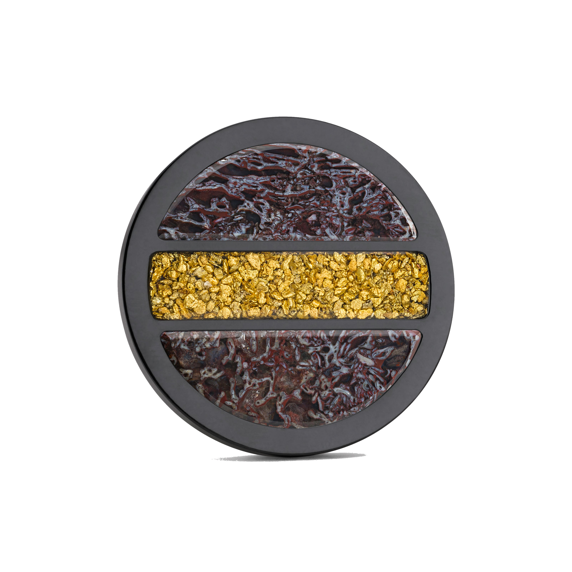 The Rex Premier Golf Ball Marker — hero view showcasing fossilized cell structure