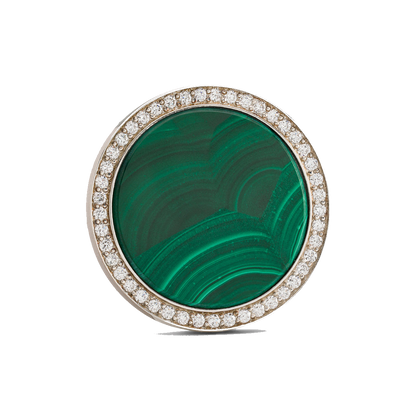 The Royal Fortune Golf Ball Marker — hero view showcasing brilliant-cut diamond in silver setting