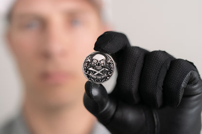The Omen Classic Antique, Diamond & Silver Edition Golf Ball Marker — professional photograph showing diamond and sterling silver finish