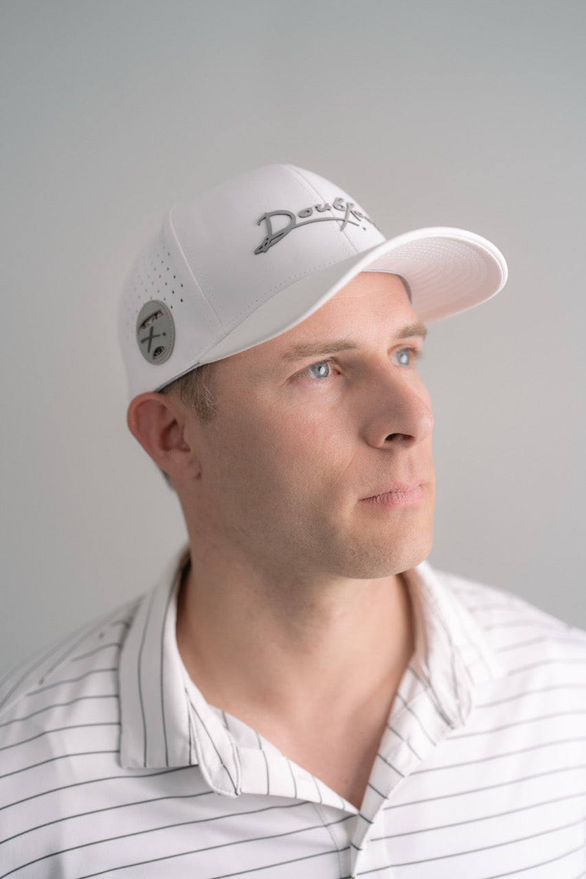 White Doubloon Golf Hat Golf Ball Marker — professional photograph showing premium finish