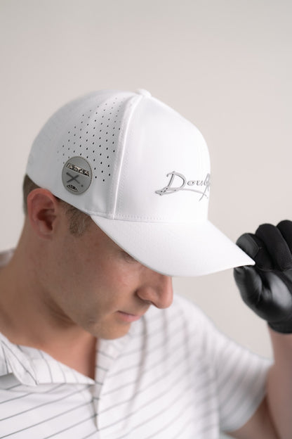 White Doubloon Golf Hat Golf Ball Marker — professional photograph showing premium finish