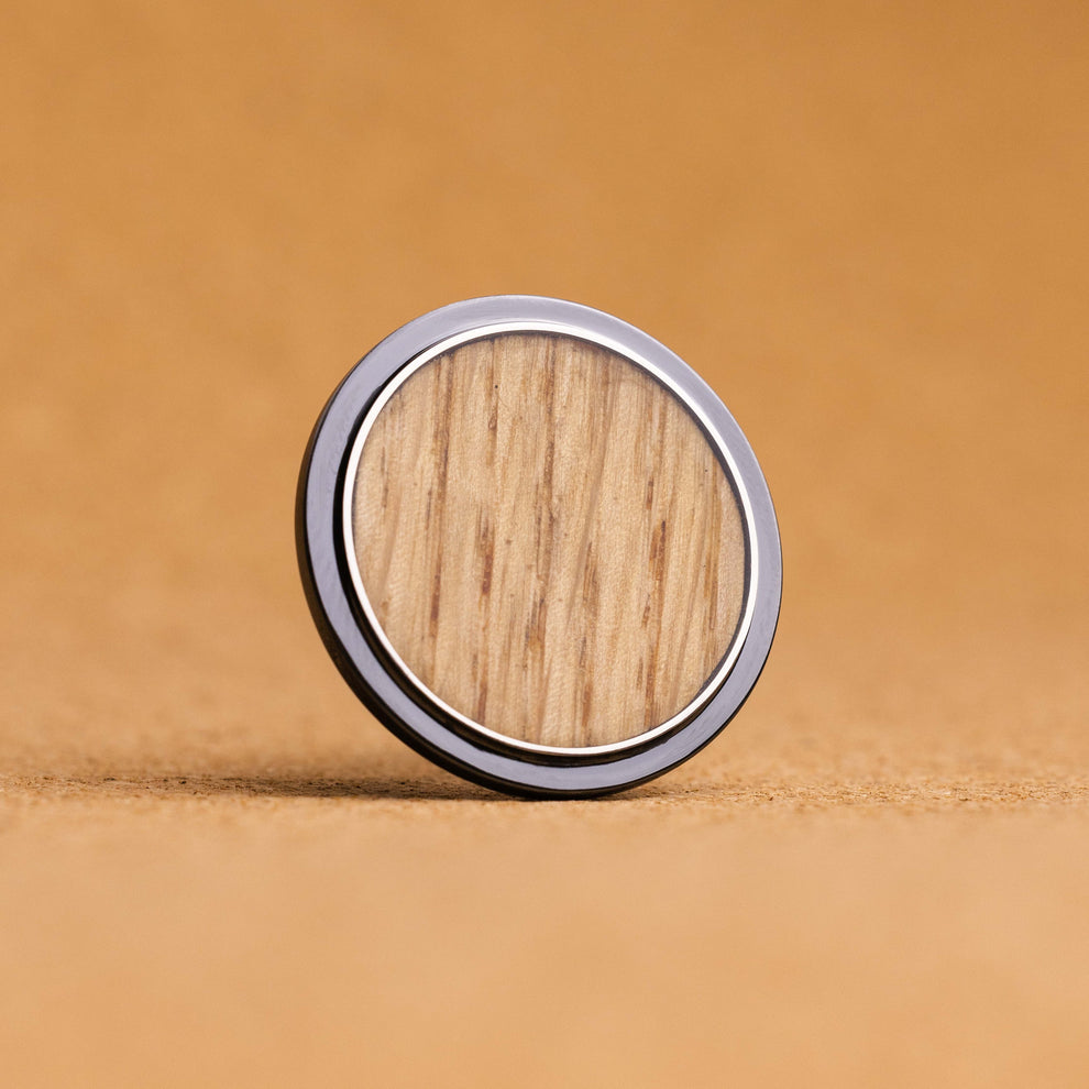 Wood insert Doubloon golf ball marker