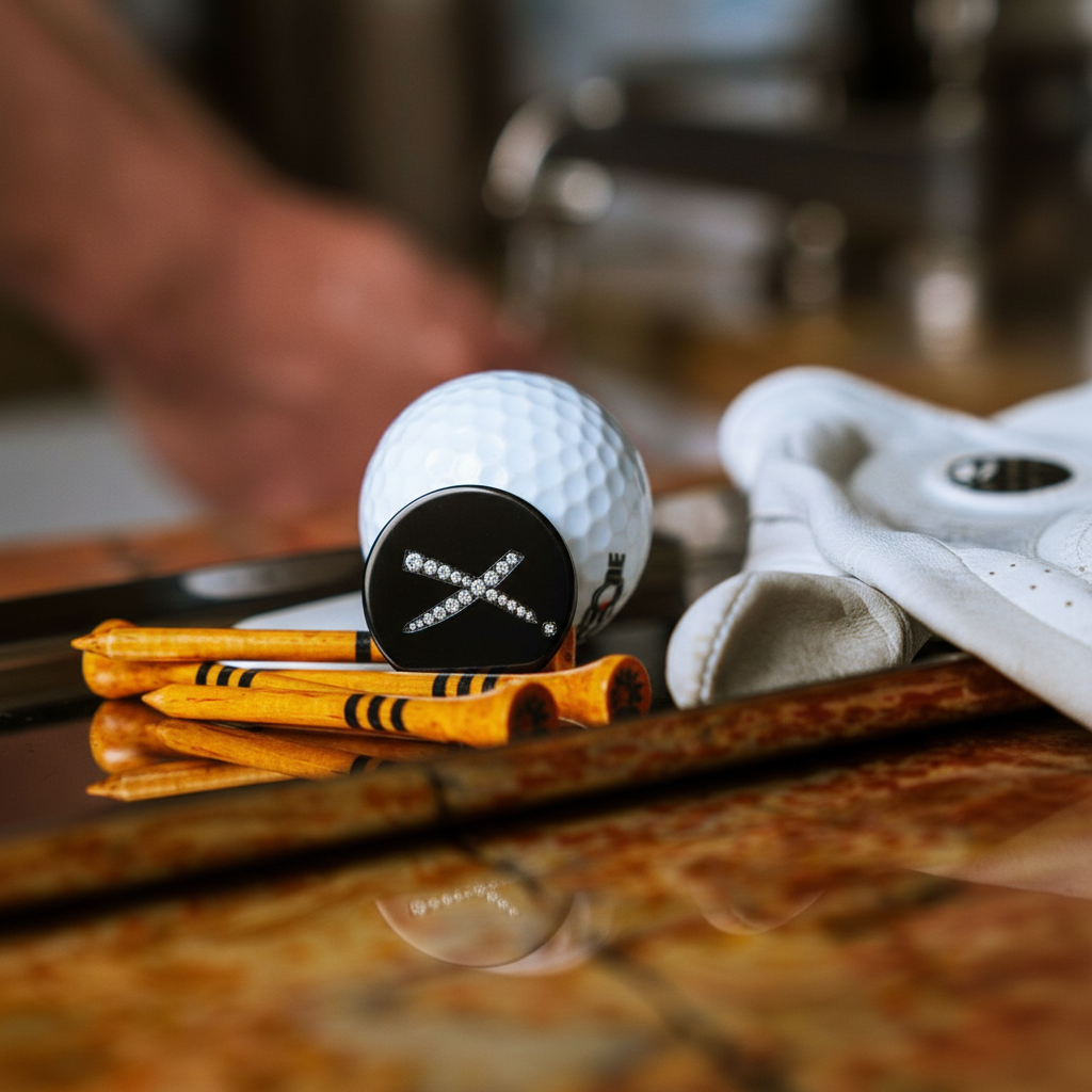 Flat Lay — With golf accessories