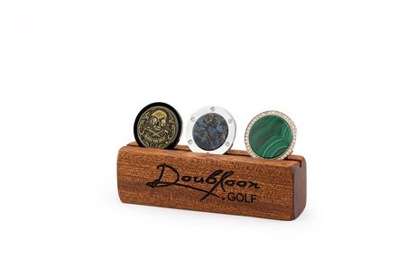 Wholesale Package #1 Golf Ball Marker — in branded acrylic presentation stand