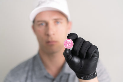 The Silver Omen Antique, Color Edition Golf Ball Marker — pink variant lifestyle shot